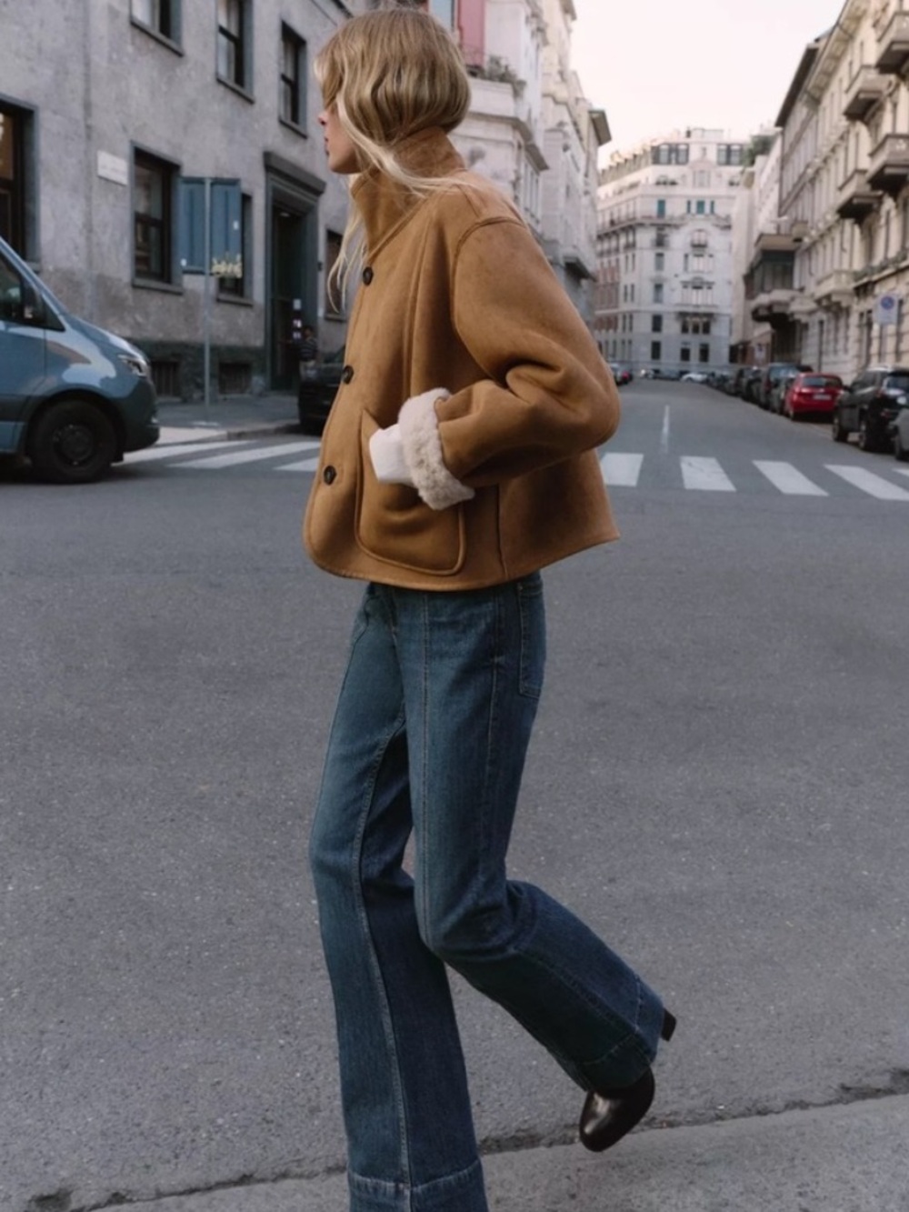 Womens Suede Reversible Jacket - Picture 3 of 6